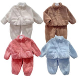 Teddy Bear Fluffy Yarn Pajama Set Kids