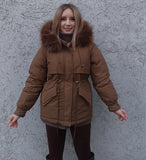 Parka Detachable Fur & Thick Fleeced Linedn