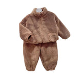 Teddy Bear Fluffy Yarn Pajama Set Kids