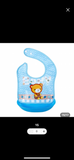 Baby/Kids Bib -Waterproof, Lightweight, Breathable w/ Detachable Crumbs Catcher