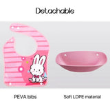 Baby/Kids Bib -Waterproof, Lightweight, Breathable w/ Detachable Crumbs Catcher