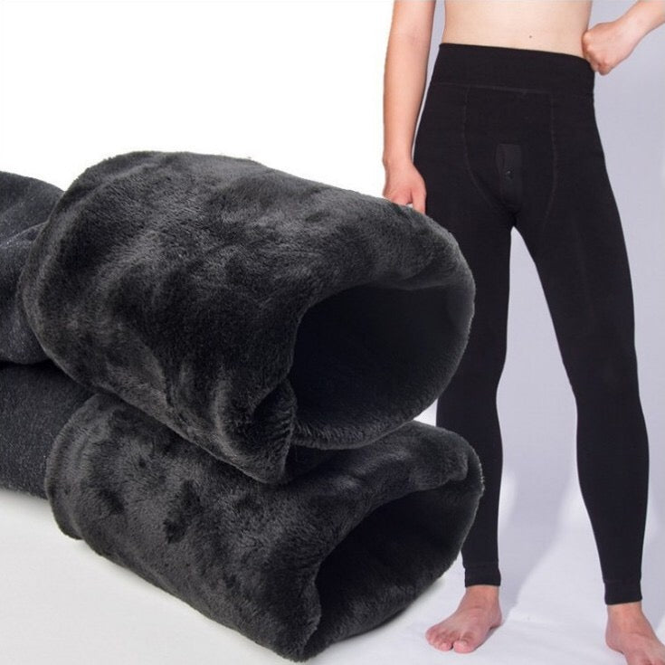 Mens fleece lined best sale leggings