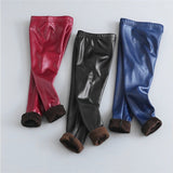 Kids Leather Leggings Fleece Lined (Thick)