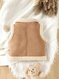 Suede Vest Kids (Faux Sherpa Lined