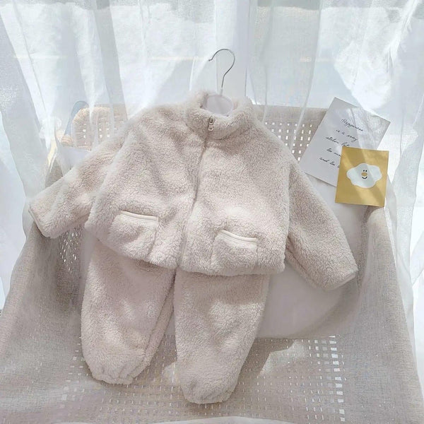 Teddy Bear Fluffy Yarn Pajama Set Kids