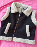 Suede Vest Kids (Faux Sherpa Lined