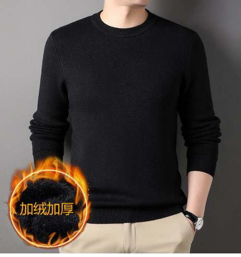 Knitted Thermal Longsleeves Men w/ Soft Fleece Lining fits Small - Semi Large