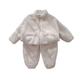 Teddy Bear Fluffy Yarn Pajama Set Kids