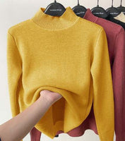 Thermal Knitted Longsleeves Women (Mockneck) w/ Soft Fleece Lining