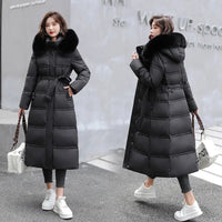 Puffer Long Coat Women w/ Detachable Fur Hood