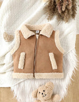 Suede Vest Kids (Faux Sherpa Lined