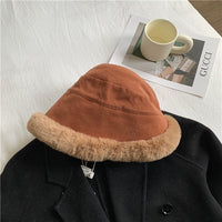 Lamb Fur Colored Denim Bucket Hat