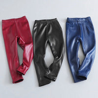 Kids Leather Leggings Fleece Lined (Thick)