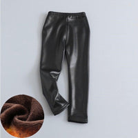 Kids Leather Leggings Fleece Lined (Thick)