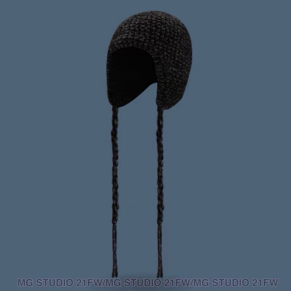 Knitted Beanie made from Chenille Yarn